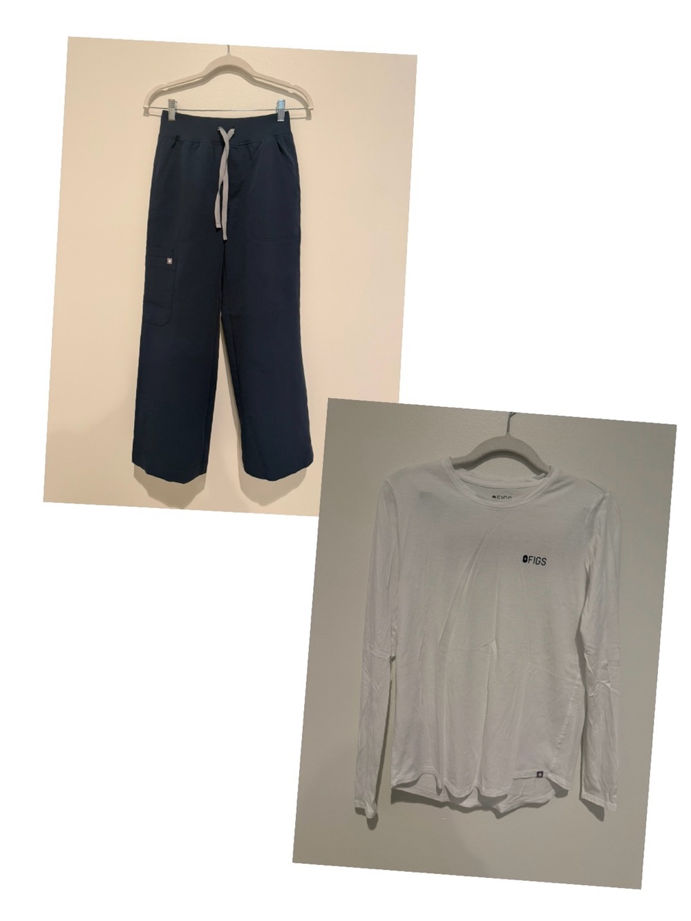 Figs set-wide legs scrubs & long sleeve top